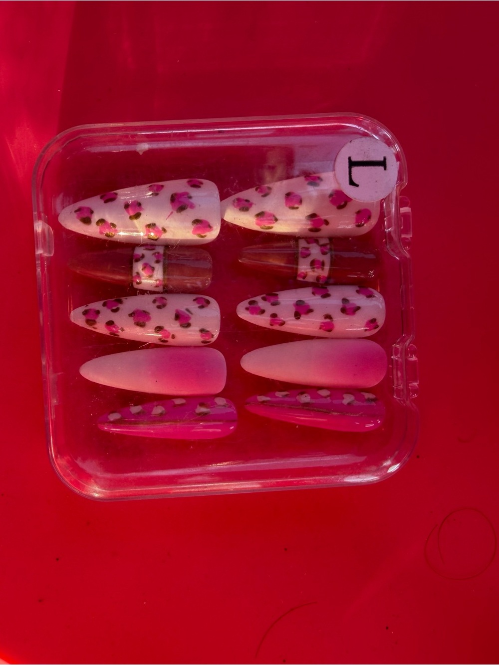 Pink Leopard Print Stiletto Press-On Nails